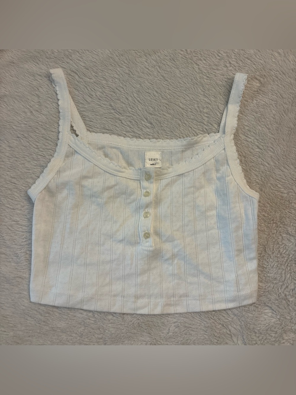 LESET White Crop Tank